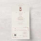 Invitation Tout En Un Lanterne rustique en terre cuite Mariage RSVP (À l'intérieur)