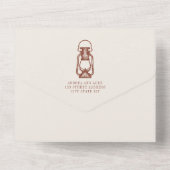 Invitation Tout En Un Lanterne rustique en terre cuite Mariage RSVP (Verso)