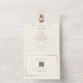 Invitation Tout En Un Lanterne rustique en terre cuite QR Code RSVP tout (À l'intérieur)