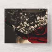 Invitation Tout En Un Lanterne Rustique & Roses Rouges Glam Mariage + RS (Verso)