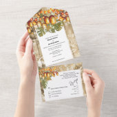 Invitation Tout En Un lanternes Hawaii boho bois rose tropical (Déchirure)