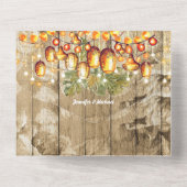 Invitation Tout En Un lanternes Hawaii boho bois rose tropical (Verso)