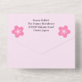 Invitation Tout En Un Lapin Sakura Charmant (Verso)