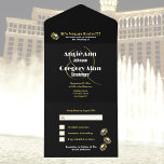 Invitation Tout En Un Las Vegas Destination Mariage Elégant Black Gold<br><div class="desc">Ce faire-part de mariage élégant et élégant de style Las Vegas est parfait pour votre mariage de destination</div>