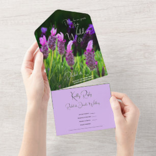 Invitation Tout En Un Lavande, Amour & Dévotion, Mariage