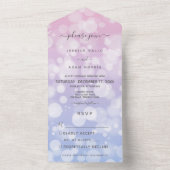 Invitation Tout En Un Lavande & Bokeh Rose Moderne Sans Dîner (À l'intérieur)