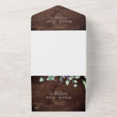 Invitation Tout En Un Lavande rustique et Eucalyptus | Mariage bois (Dehors)