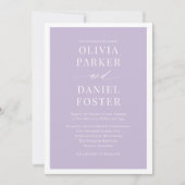 Invitation Tout en un Lavender Purple Code QR Mariage (Devant)
