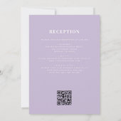 Invitation Tout en un Lavender Purple Code QR Mariage (Dos)