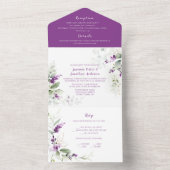 Invitation Tout En Un Lavender Sprigs & Greenery Mariage (À l'intérieur)