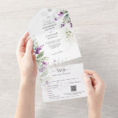 Invitation Tout En Un Lavender Stems Mariage de verdure (Déchirure)
