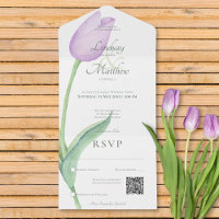 Lavender Tulip violet solo moderne QR Code