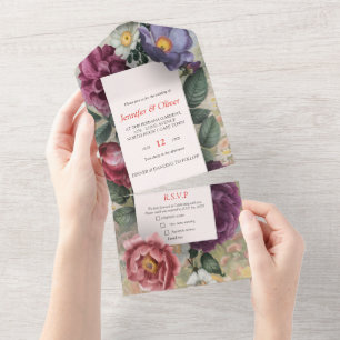Invitation Tout En Un Le Langage des Fleurs en Une Seule Invitation