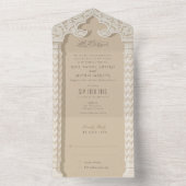 Invitation Tout En Un Le Mariage islamique perforé RSVP (À l'intérieur)