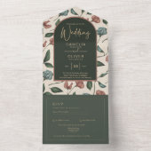Invitation Tout En Un LeahG Emerald Green Terracotta Gold Mariage de aut (À l'intérieur)