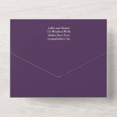 Invitation Tout En Un LeahG Ink Ombre violet rose rose Mariage or (Verso)