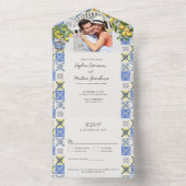 Invitation Tout En Un Lemon Grove Rustic Méditerranéen Mariage et RSVP (À l'intérieur)
