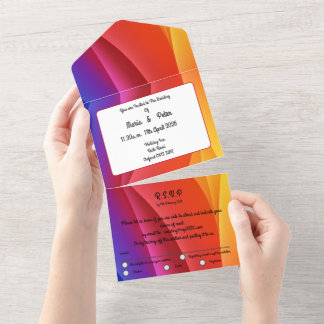 Invitation Tout En Un Les couleurs du coucher de soleil arc-en-ciel form