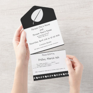 Invitation Tout En Un Les feuilles d'automne en noir tout en une invitat