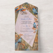 Invitation Tout En Un Les grands arbres, les feuilles d'automne et les b (À l'intérieur)