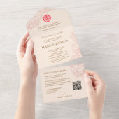 Invitation Tout En Un Les pivoines vietnamiennes bilingues traditionnell (Déchirure)