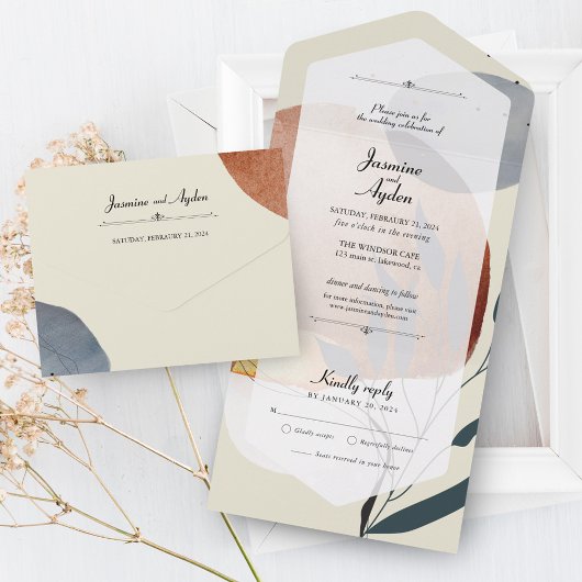 Invitation Tout En Un Levée Abstraite de la nature