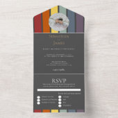 Invitation Tout En Un LGBTQ Rainbow Gay Elegant (À l'intérieur)