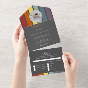 Invitation Tout En Un LGBTQ Rainbow Gay Elegant