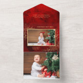 Invitation Tout En Un Ligne d'or élégante dessinée Photo botanique de No (À l'intérieur)