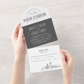 Invitation Tout En Un Ligne Skyline San Diego Deco | Mariage de style gr (Déchirure)