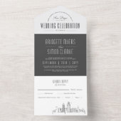 Invitation Tout En Un Ligne Skyline San Diego Deco | Mariage de style gr (À l'intérieur)