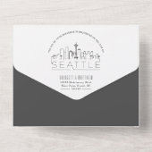 Invitation Tout En Un Ligne Skyline Seattle Deco | Mariage (Verso)