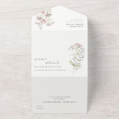 Invitation Tout En Un Lilac Boho Fleur sauvage Fern Mariage botanique (Dehors)