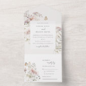 Invitation Tout En Un Lilac Boho Fleur sauvage Fern Mariage botanique (À l'intérieur)