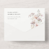 Invitation Tout En Un Lilac Boho Fleur sauvage Fern Mariage botanique (Verso)