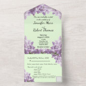 Invitation Tout En Un Lilac et Sage clair (À l'intérieur)