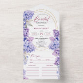 Invitation Tout En Un Lilac Fête des mariées Périwinkle Purple Recette (À l'intérieur)