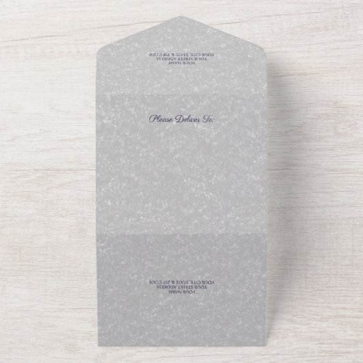 Invitation Tout En Un Lilacs & Heather on Grey avec code QR (Dehors)
