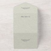 Invitation Tout En Un Lilacs & Heather on Sage Green avec code QR (Dehors)