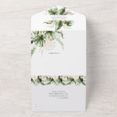 Invitation Tout En Un Liliums Tropicaux Roses Pâles avec Feuillage (Dehors)