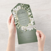 Invitation Tout En Un Lily rustique de la vallée Dîner Floral Sage (Déchirure)