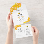 Invitation Tout En Un Little Honey Bee Baby shower (Déchirure)