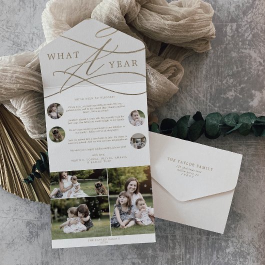 Invitation Tout En Un L'Or Romantique Quel An De Vacances Multiphoto