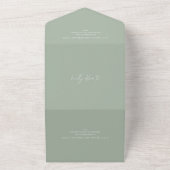 Invitation Tout En Un Lucy Sage Green Classic Mariage élégant (Dehors)