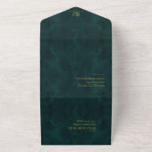 Invitation Tout En Un Lumière de la Lune Mariage Emerald Green ID881 (Dehors)