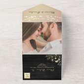 Invitation Tout En Un Lumières Fairy Black et Gold Mariage (Dehors)