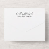 Invitation Tout En Un Lumières géométriques modernes Mariage gris foncé (Verso)