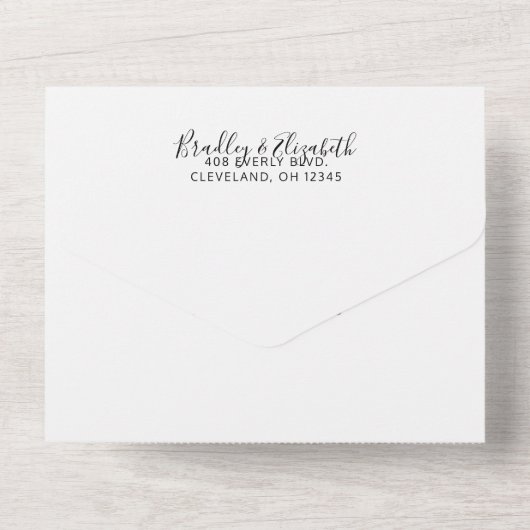 Invitation Tout En Un Lumières géométriques modernes Mariage gris foncé (Verso)