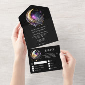Invitation Tout En Un Lune étoile céleste étoiles lumière mythique (Déchirure)
