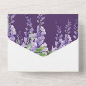 Invitation Tout En Un Lune romantique sur violet foncé (Verso)